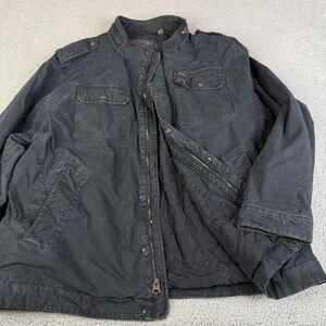 Levi Strauss Co Jean Jacket 4XLT Black Zip Snap Military Big Tall Streetwear Y2K